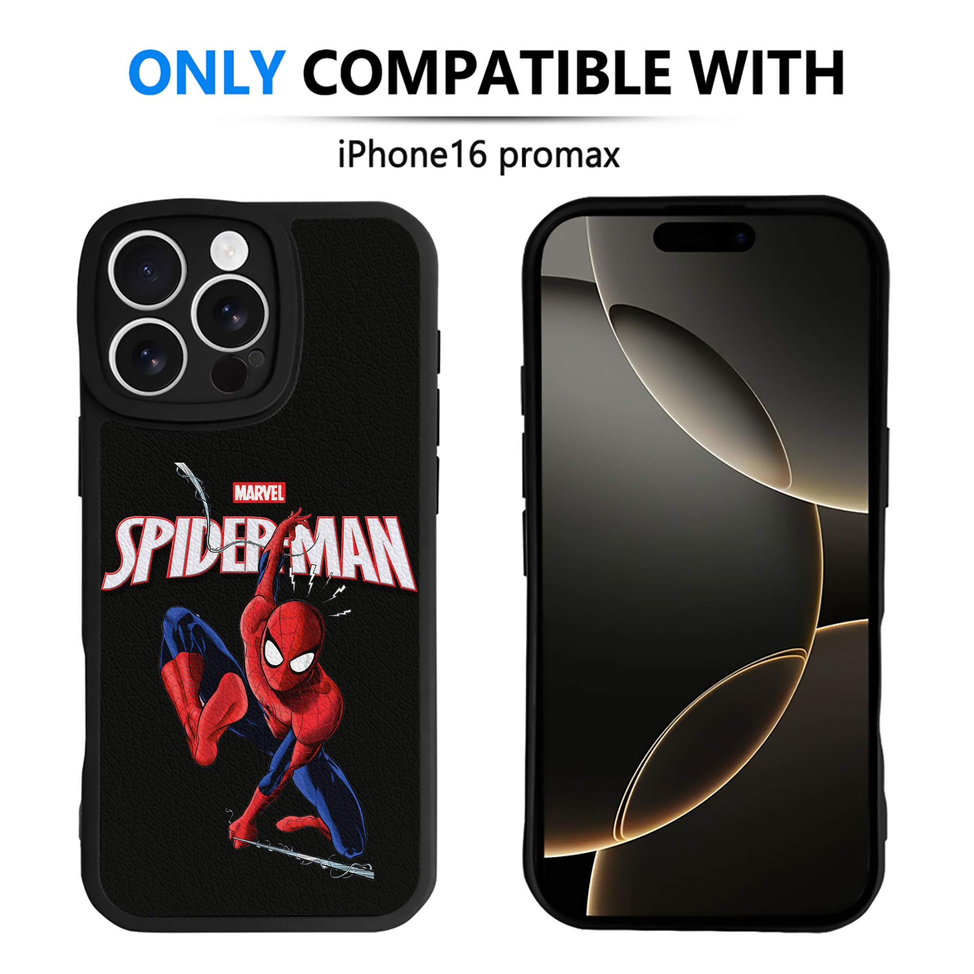 Spider Man スパイダーマン 【iPhone 16シリーズ対応】シリコンスマホケース（レザー調） 材質：シリコン